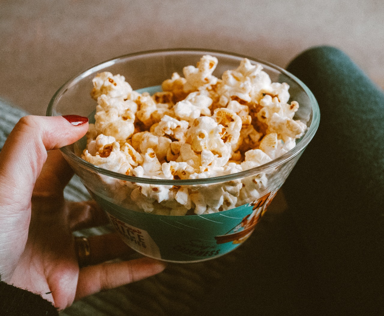 Bowl of healthy popcorn